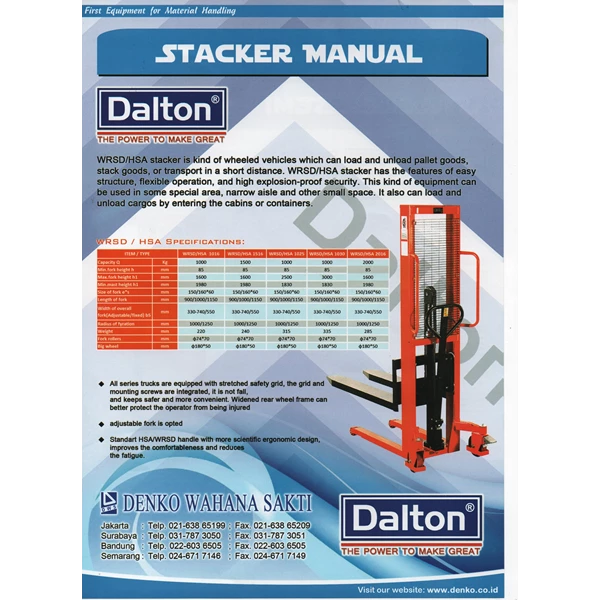 DALTON WRSD Manual Hand Stacker