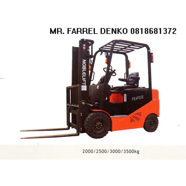 Forklift Electric counter balance cap 2.5 ton Tinggi 3m merk Noblelift Mr. Farrel 2022