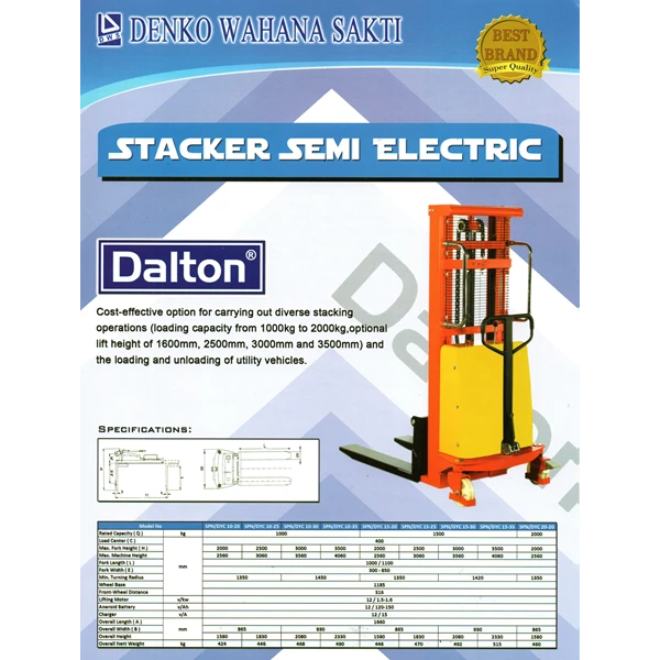 Hand Stacker Semi Electric Dalton Type Dyc 2020