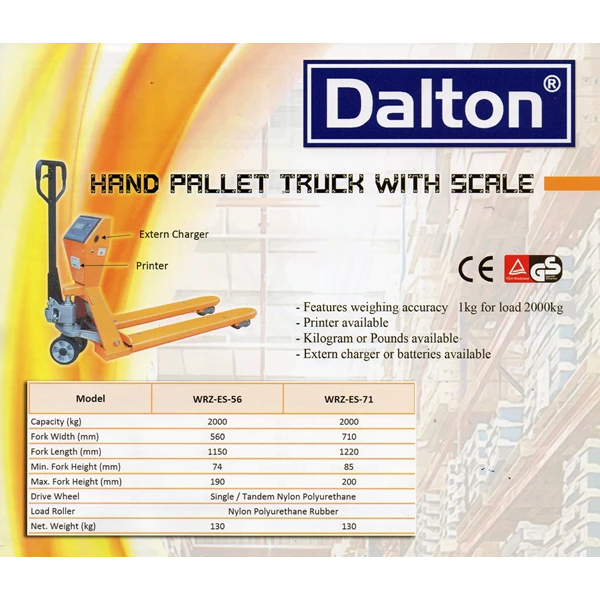 Hand Pallet Scissor Capacity 1000 Kg merk Dalton